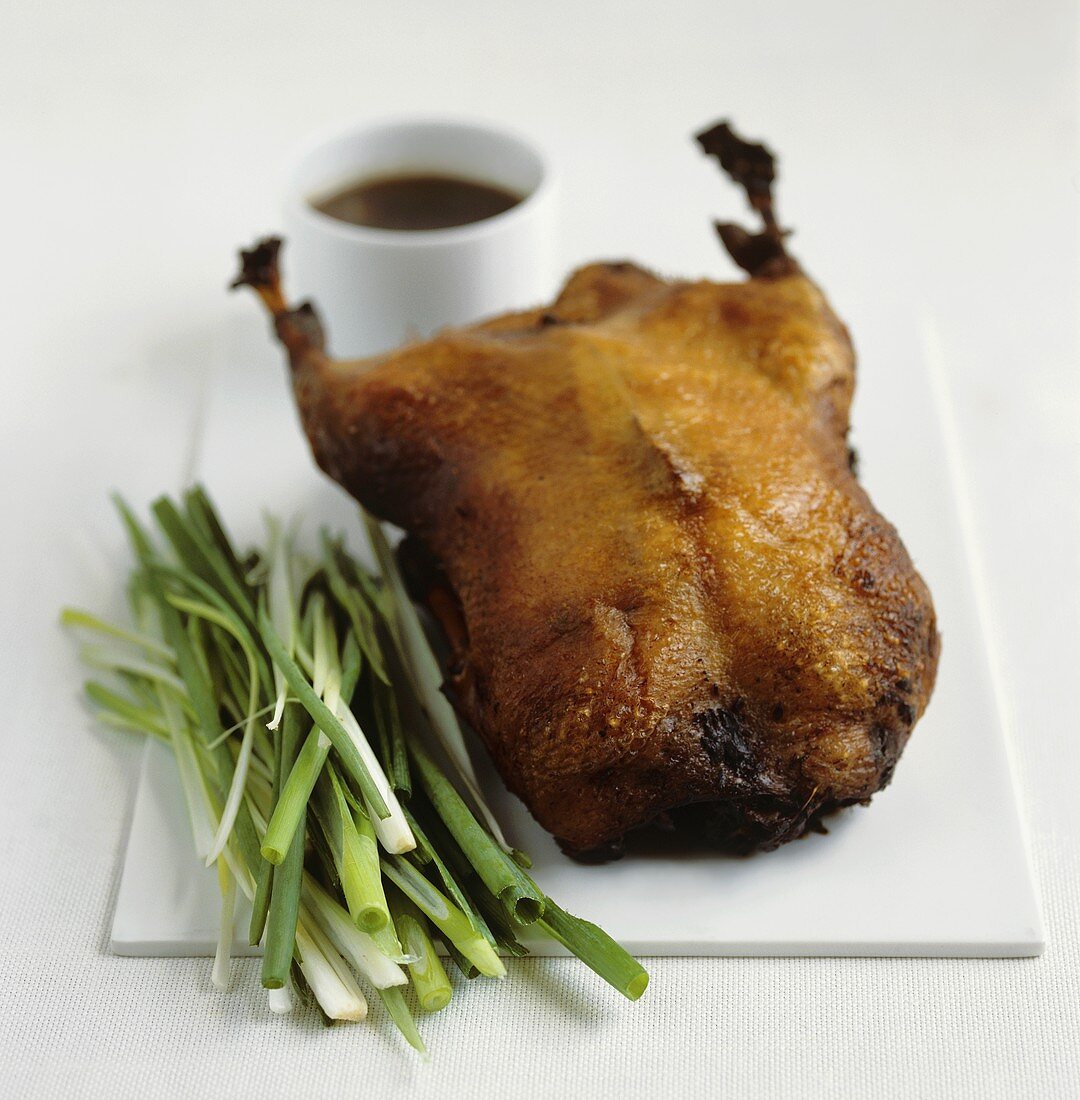 Roast duck with spring onions and soy sauce (China)