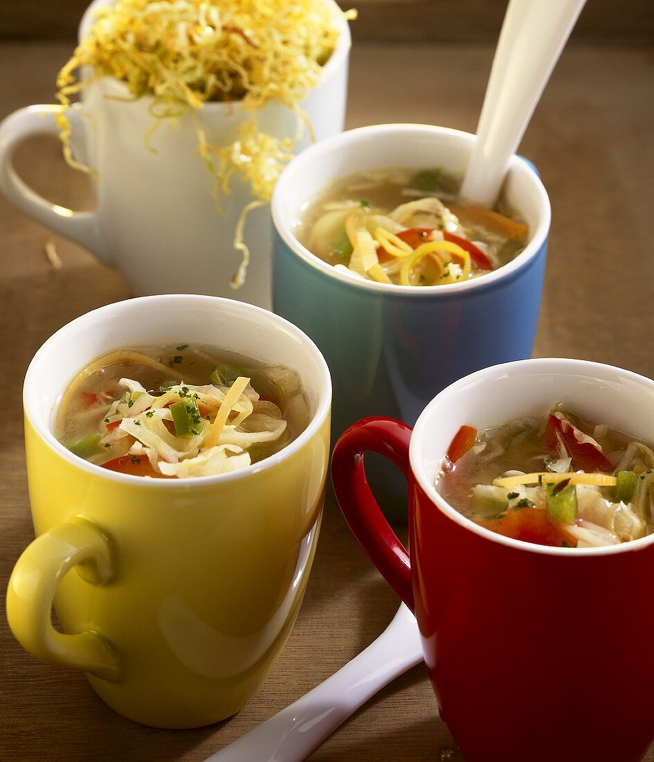 Cabbage soup in cups