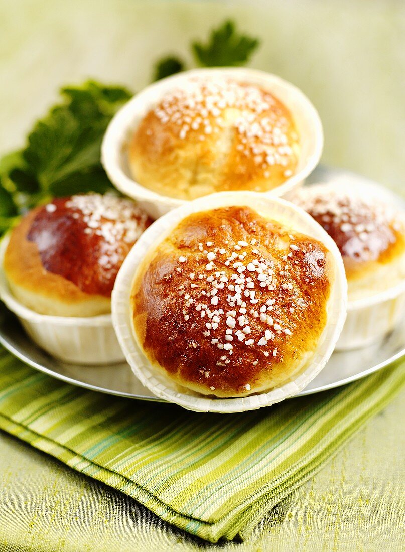 Bread rolls filled with gooseberry jam