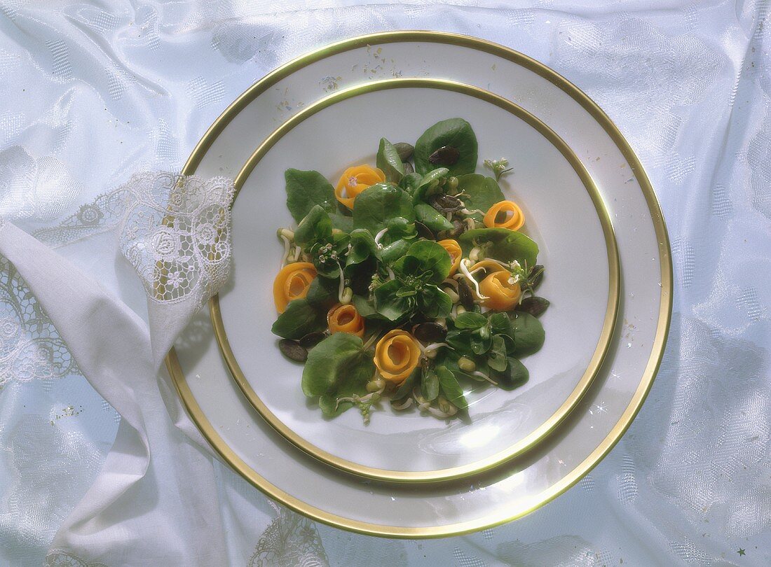 Watercress with Carrot Rosettes