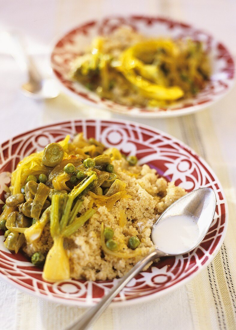 Couscous with green vegetables (Morocco)