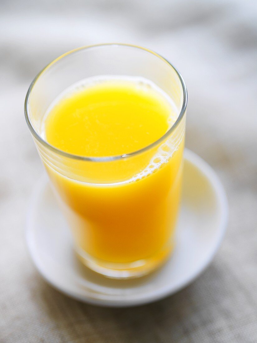 A glass of orange juice