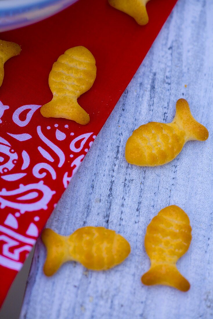 Fish-shaped crackers
