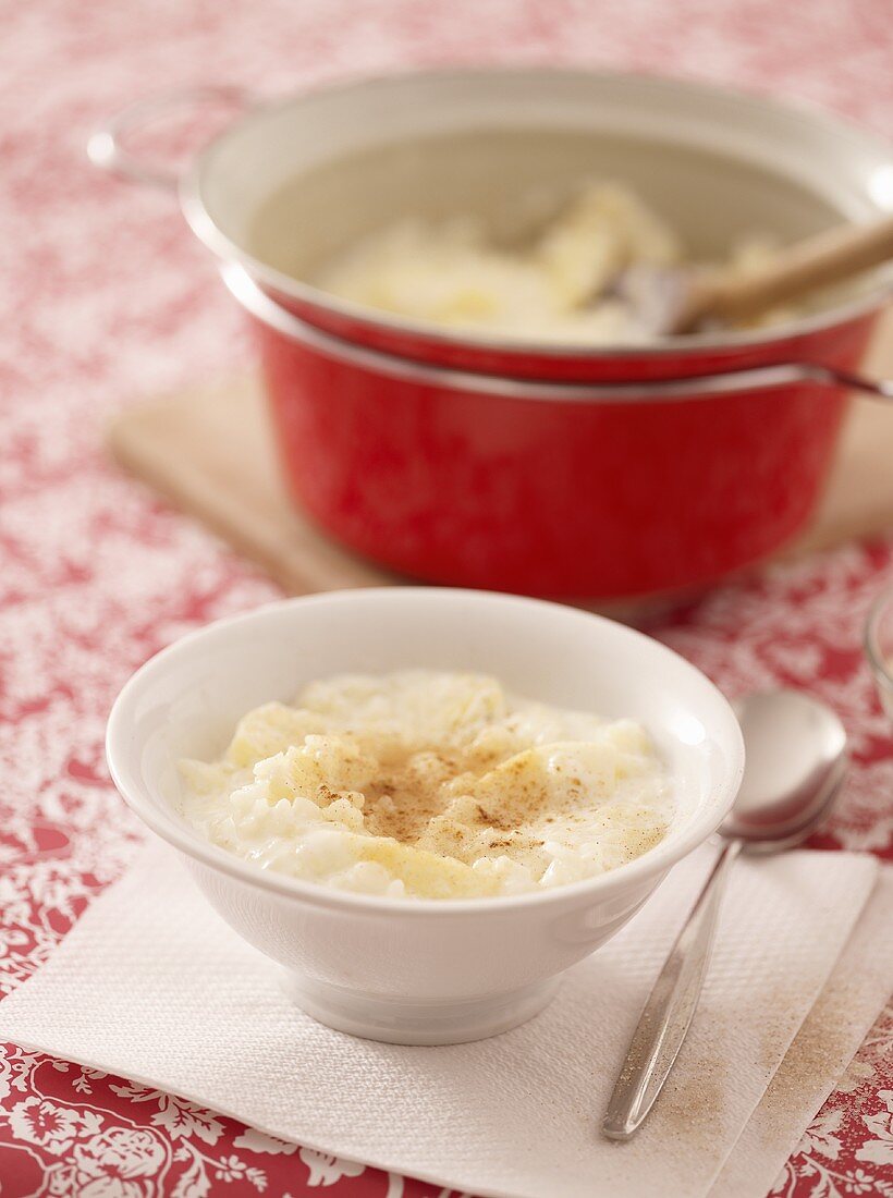 Rice pudding with cinnamon