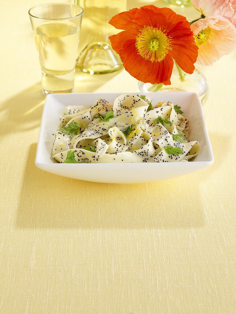 Pasta with poppy seeds