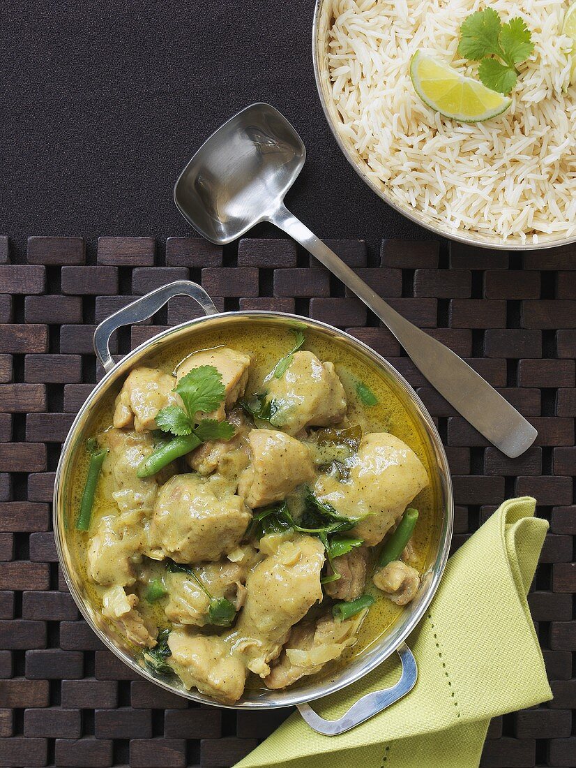 Thai green chicken curry with rice