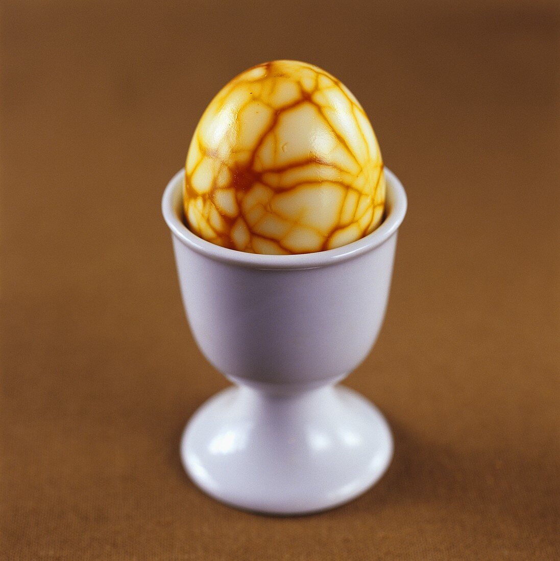 Marbled egg in an eggcup