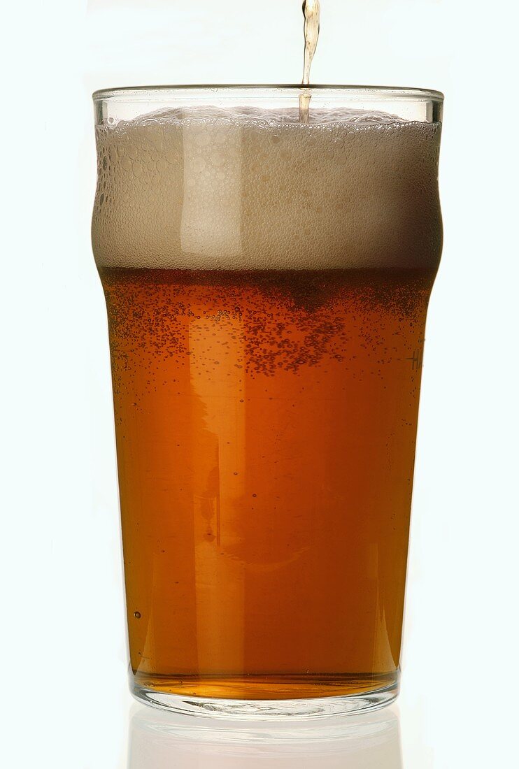 Ein Glas Bier einschenken (Sorte: Bitter, England)