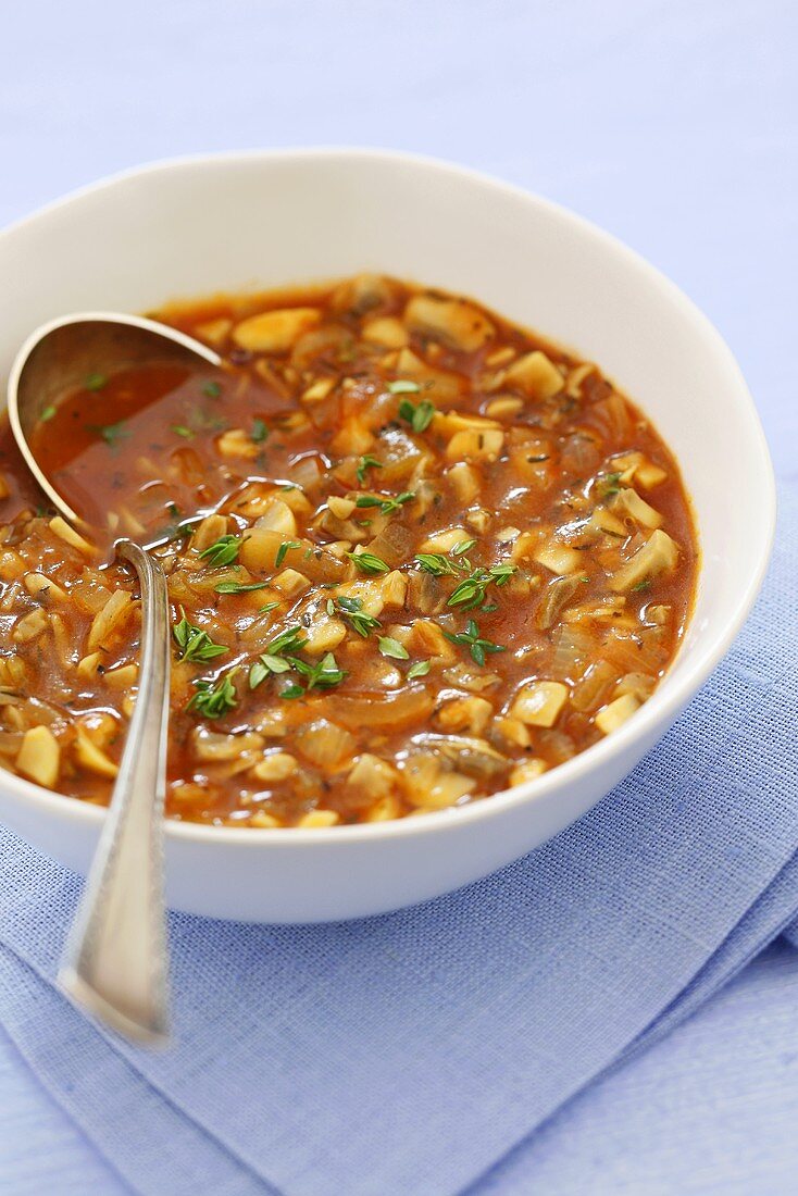 Pilzsauce mit Zwiebeln, Tomaten und Thymian