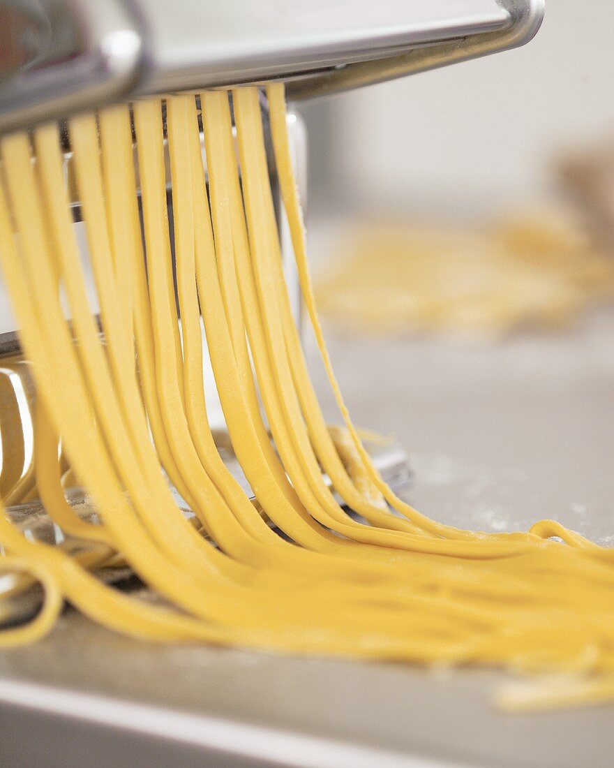 Pasta maker with ribbon pasta