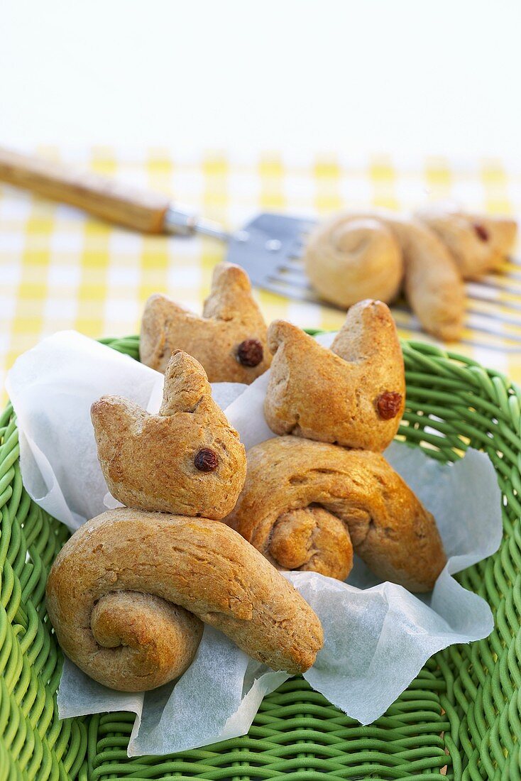 Baked Easter Bunnies in a basket