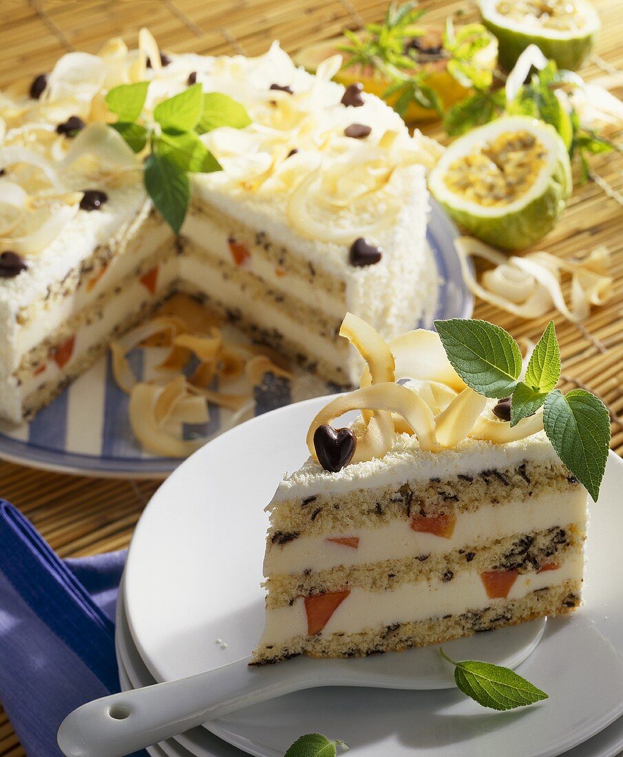 Passion fruit and coconut cake