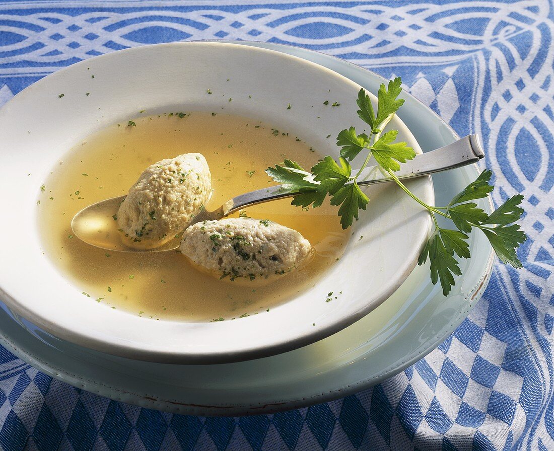Soup with forcemeat dumplings