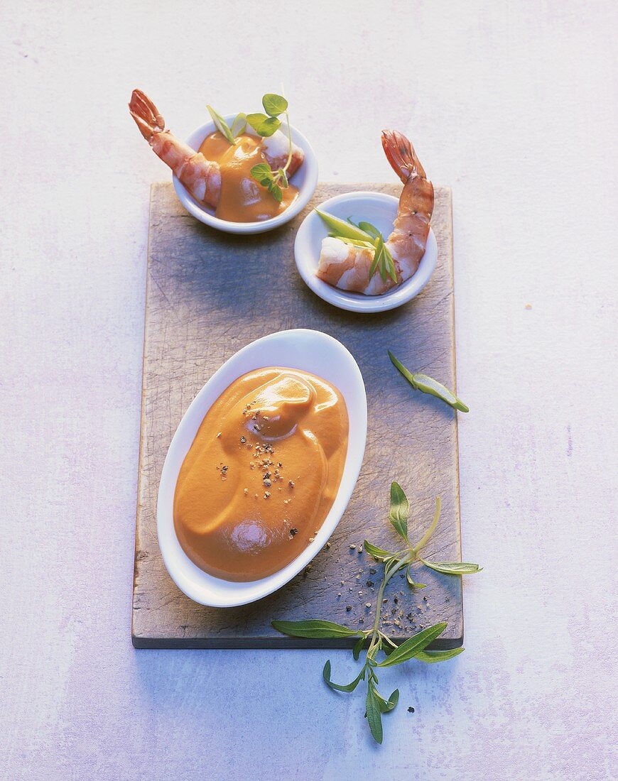 Cocktail sauce with prawns