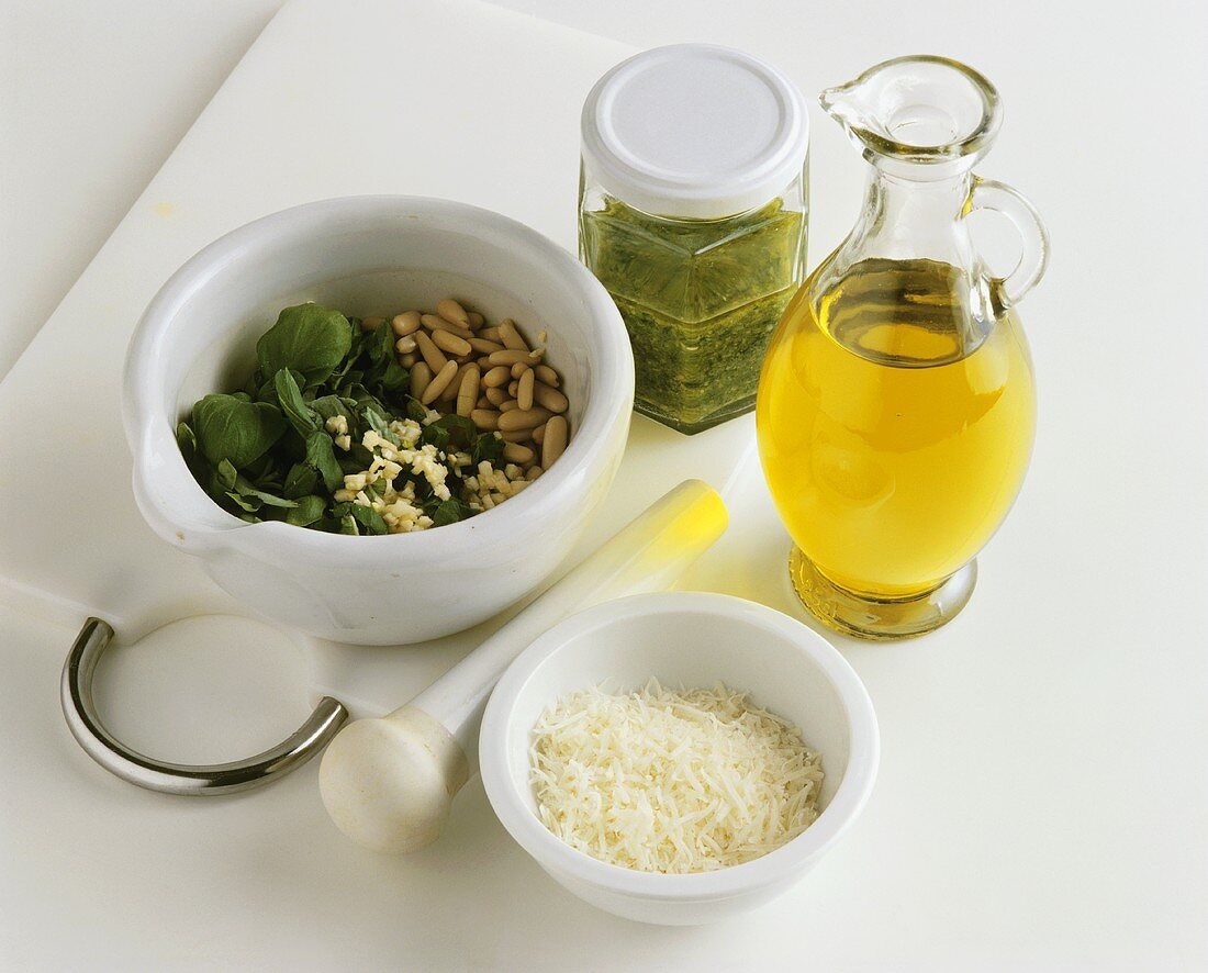 Ingredients for pesto