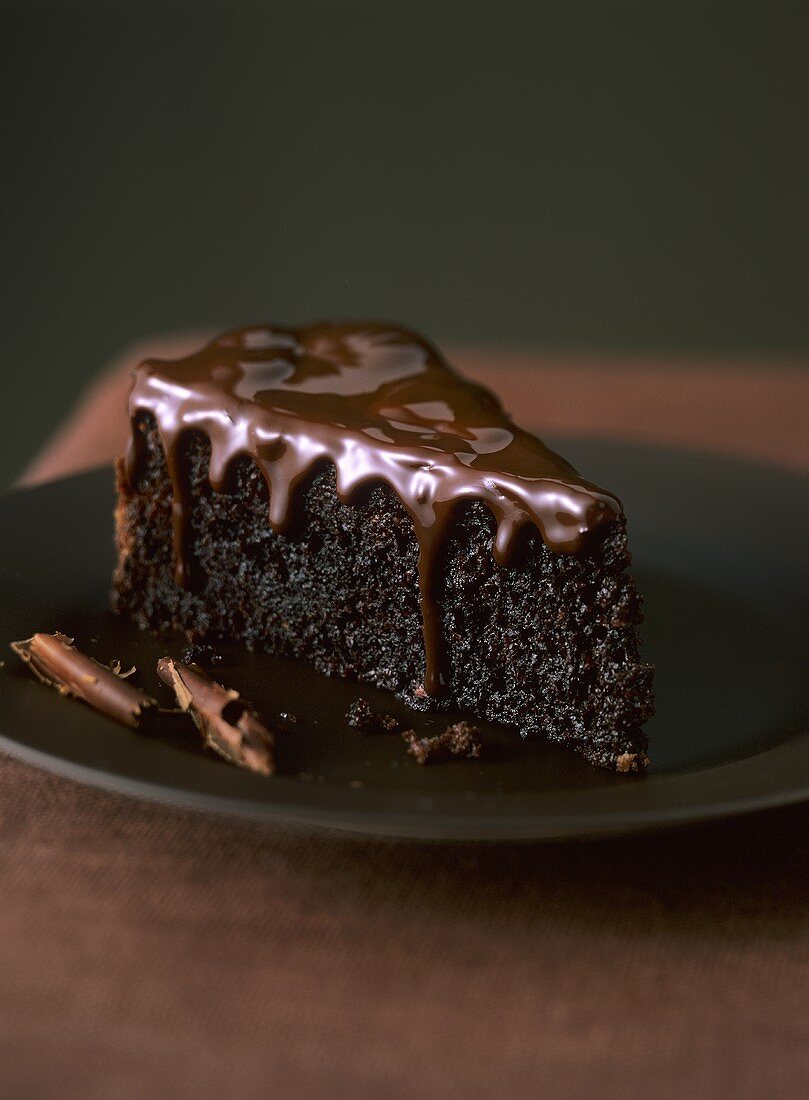 Ein Stück Schokokuchen