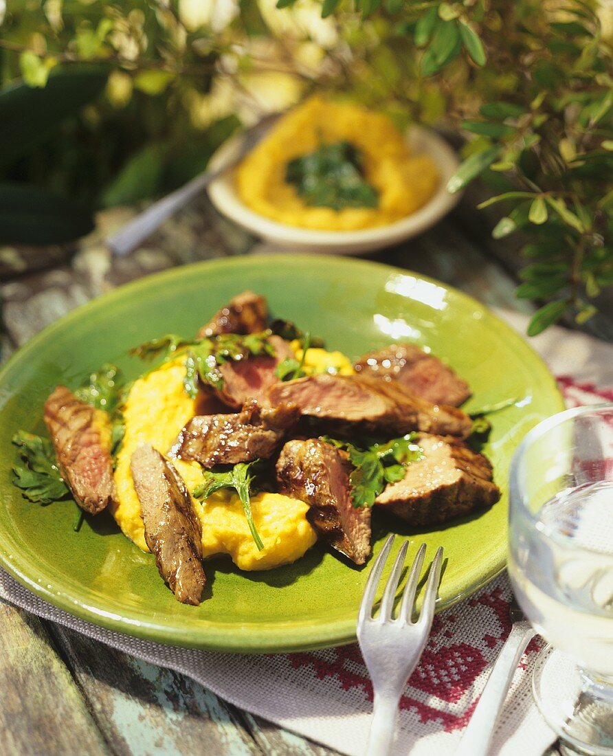 Beef fillet with polenta