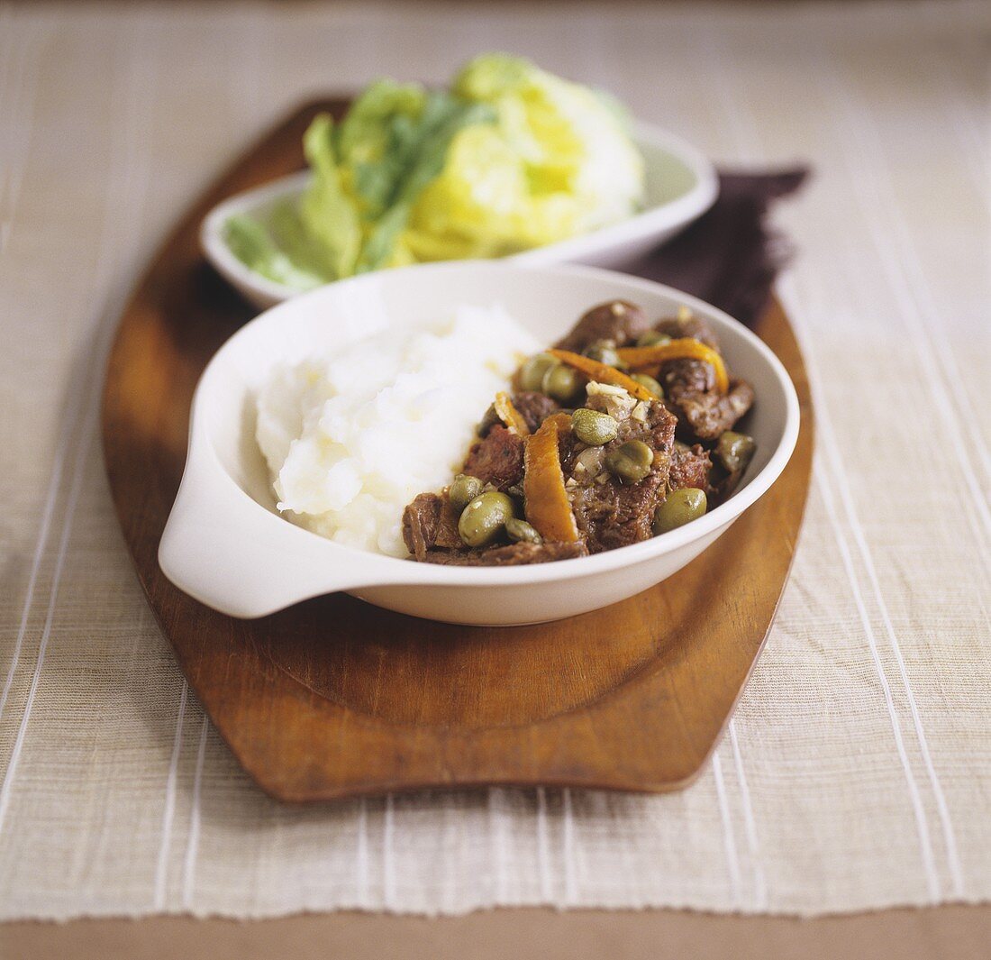 Boeuf en Daube (Geschmortes Rindfleisch, Frankreich) mit Reis