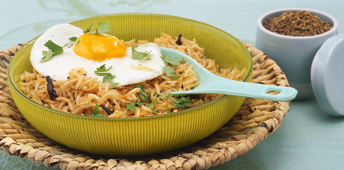 Fried rice with fried egg