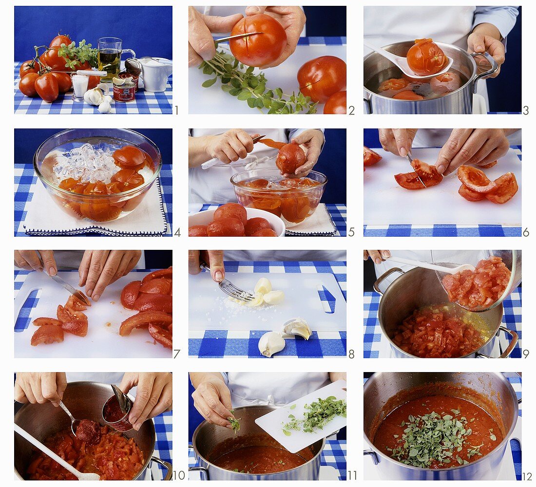 Making tomato sugo