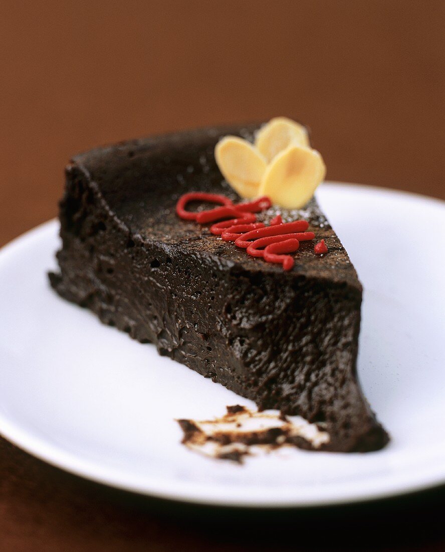 A piece of chilli chocolate cake