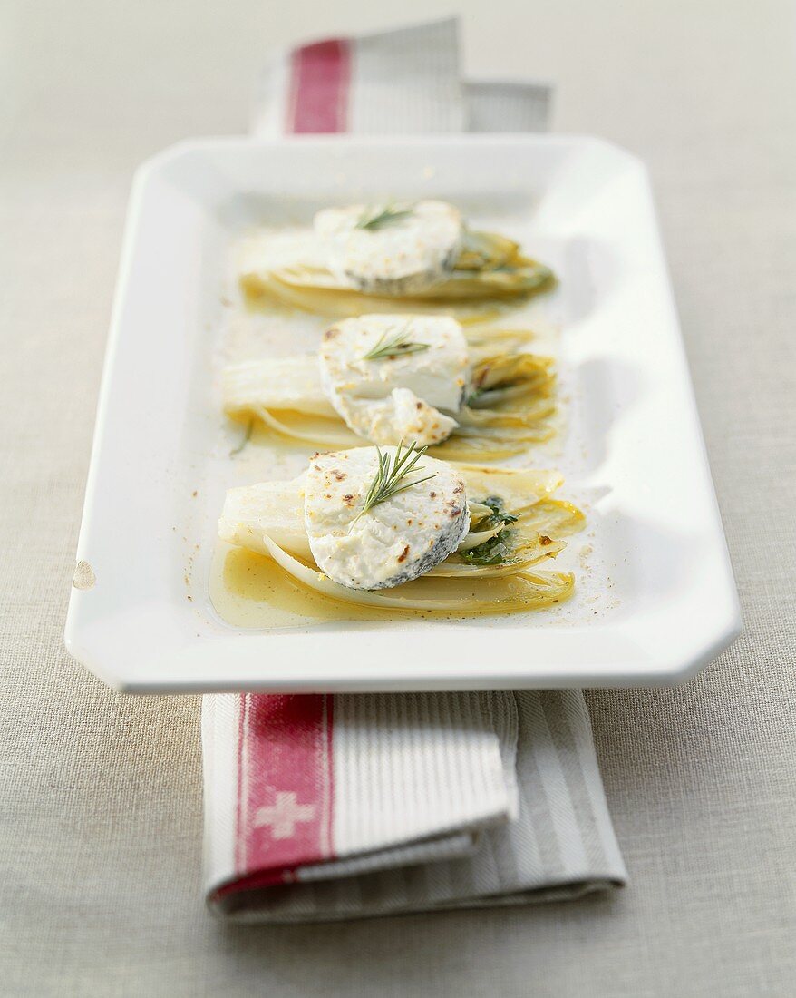 Baked chicory with goat's cheese