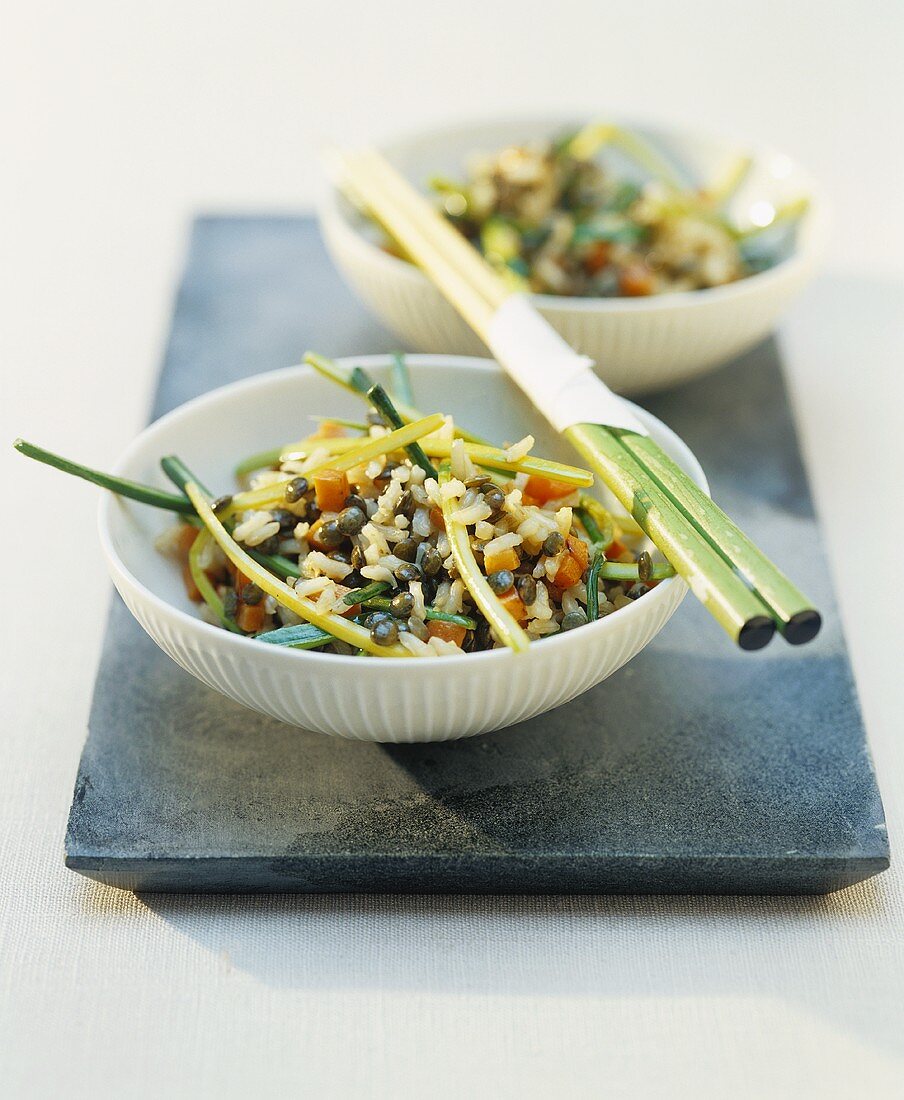 Asian rice and vegetable stir-fry