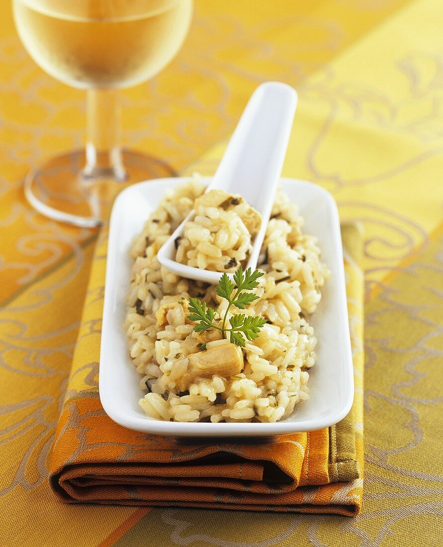 Risotto with button mushrooms