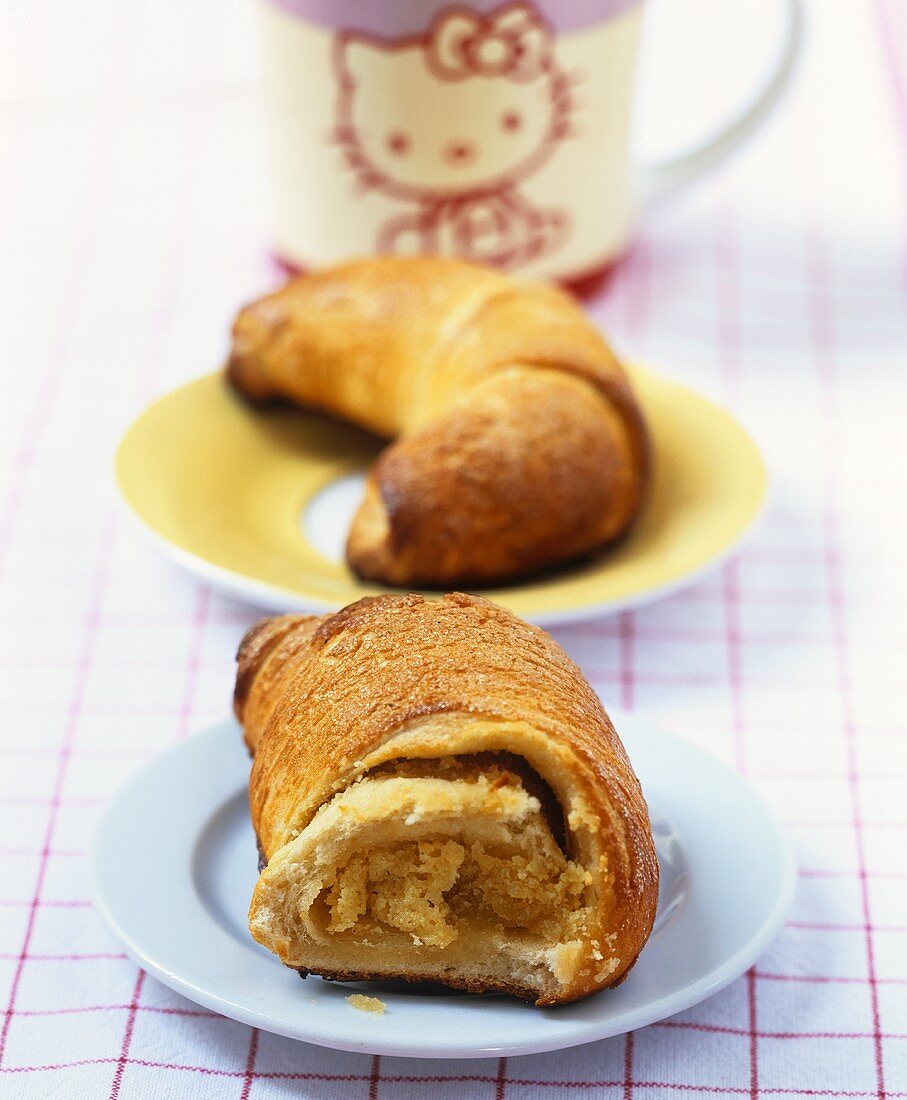 Croissant filled with almond cream