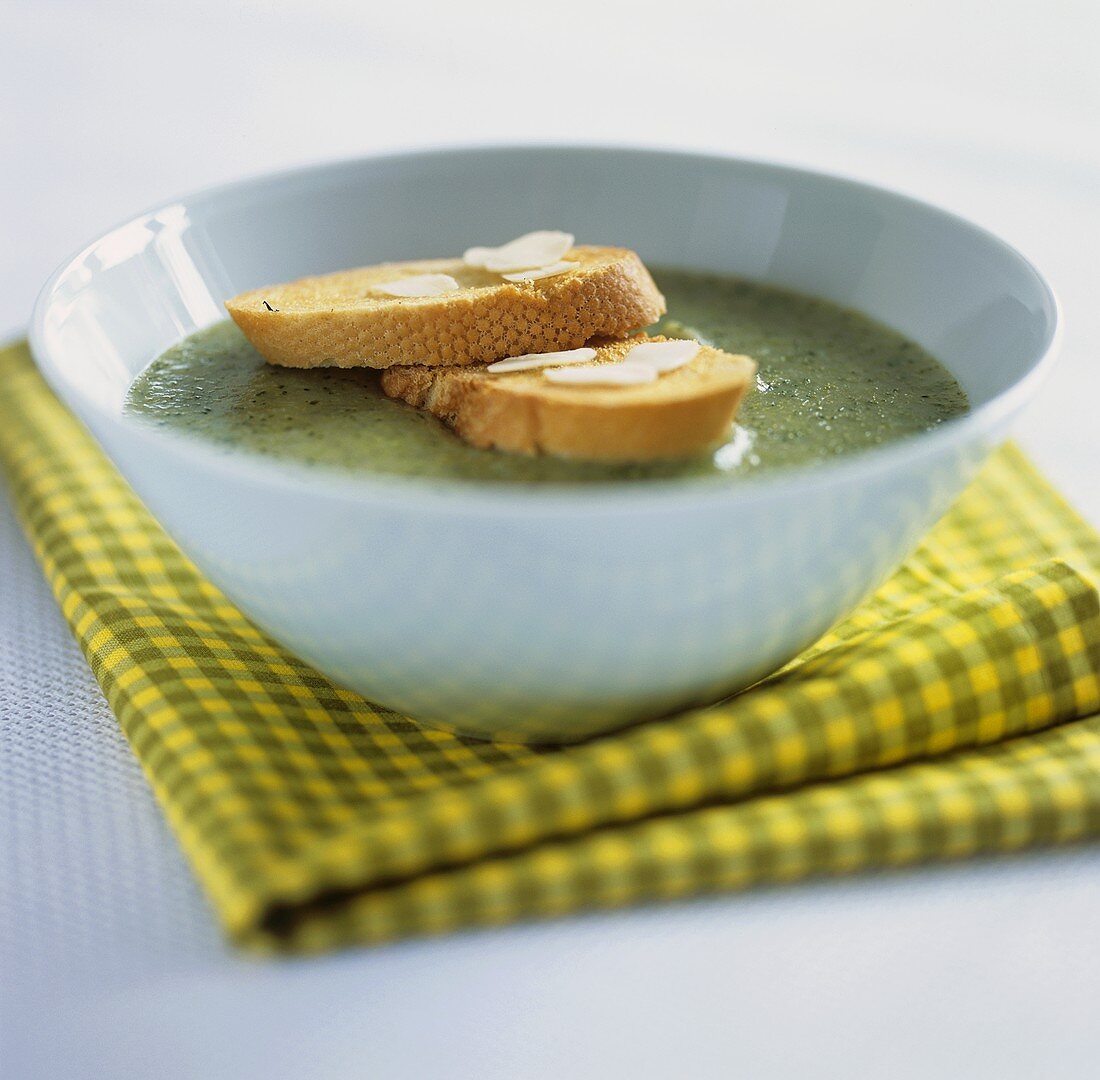 Cream of leek soup with toast