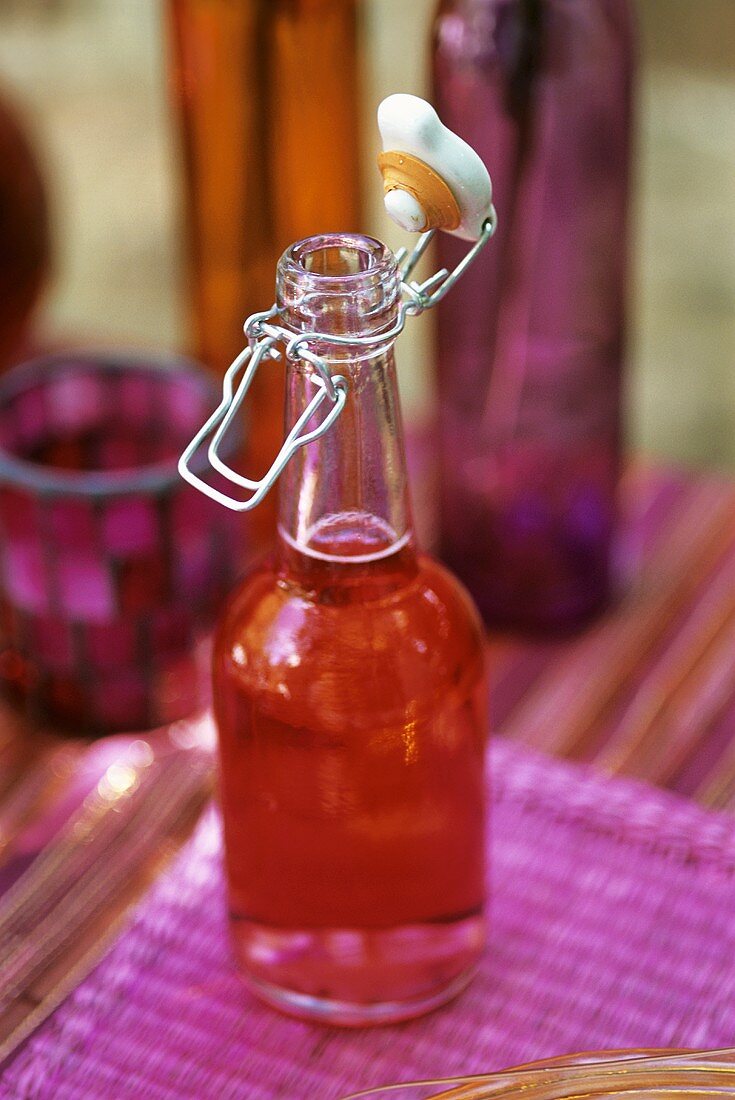 Cranberry juice in a flip-top bottle