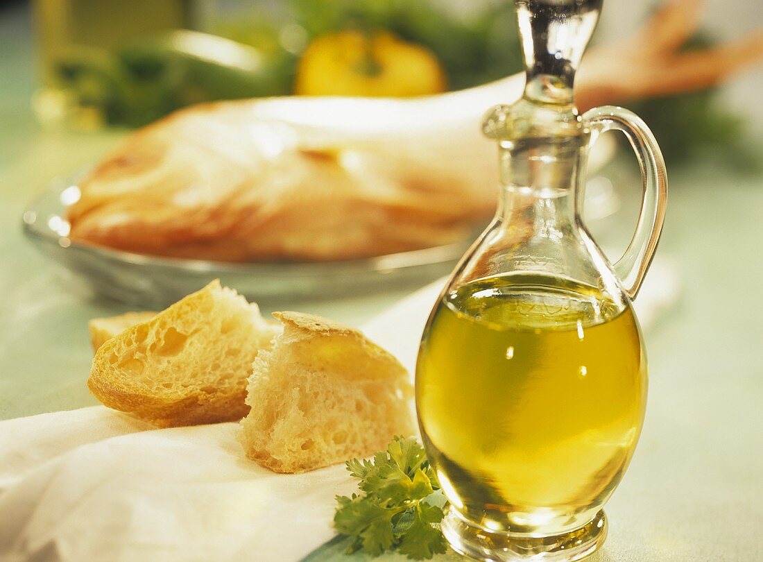 Olivenöl und Weißbrot
