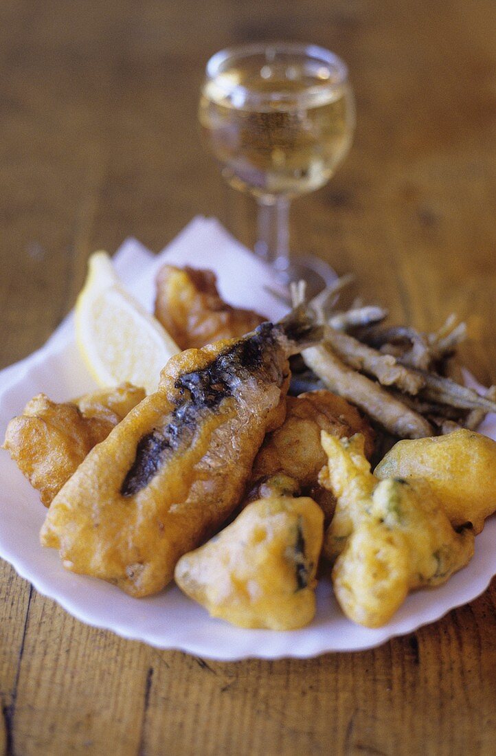 Sardine and courgette fritters