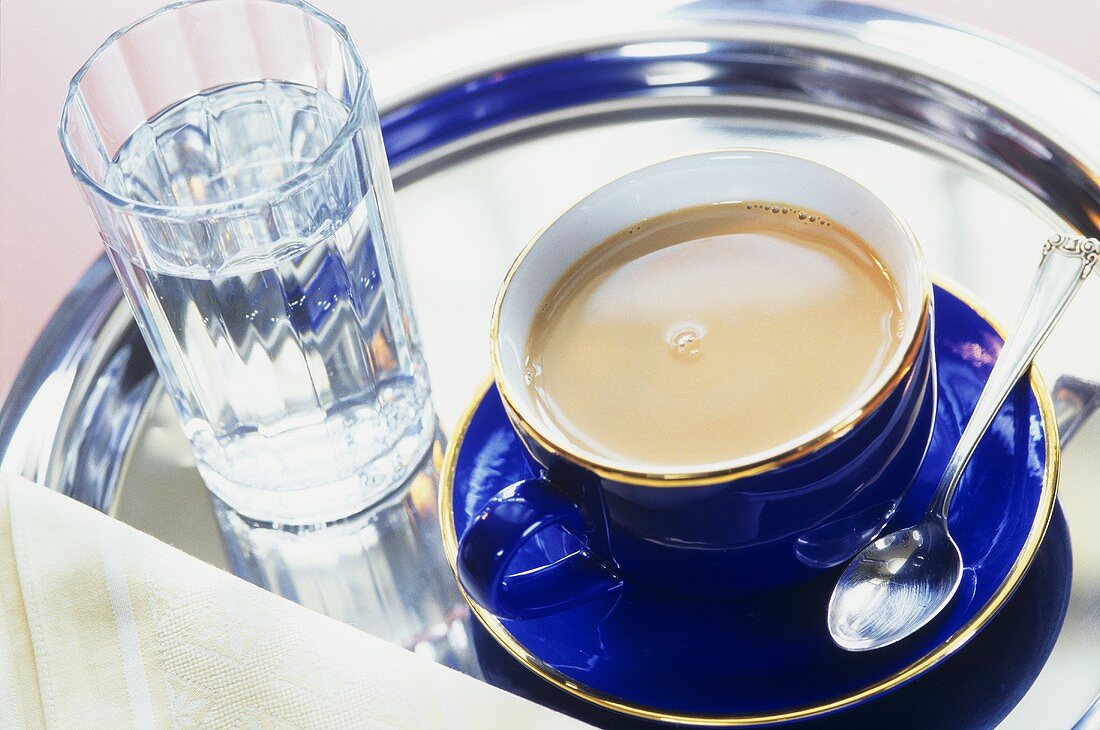 A Cup Of Melange Half Coffee Half License Images Stockfood