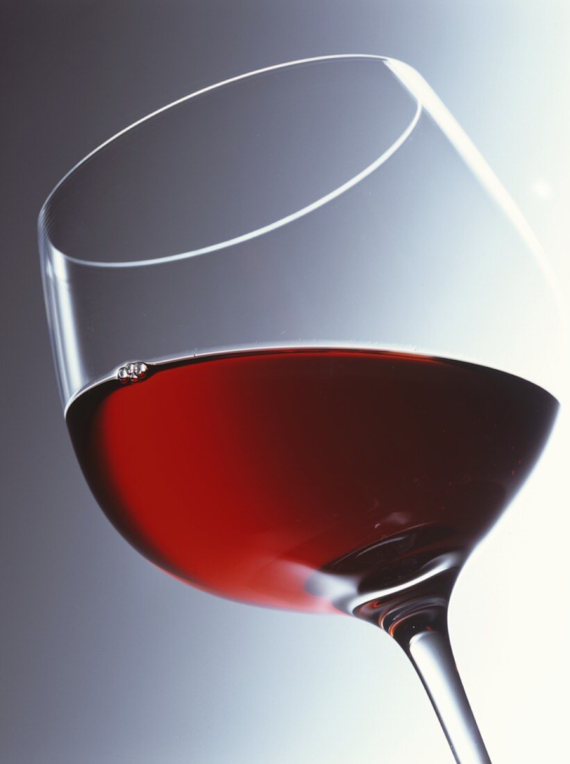 A glass of red wine