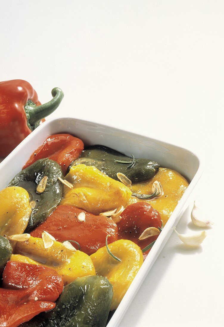 Colorful Roasted Bell Peppers with Garlic