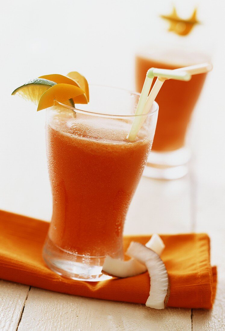 Papaya and coconut drink