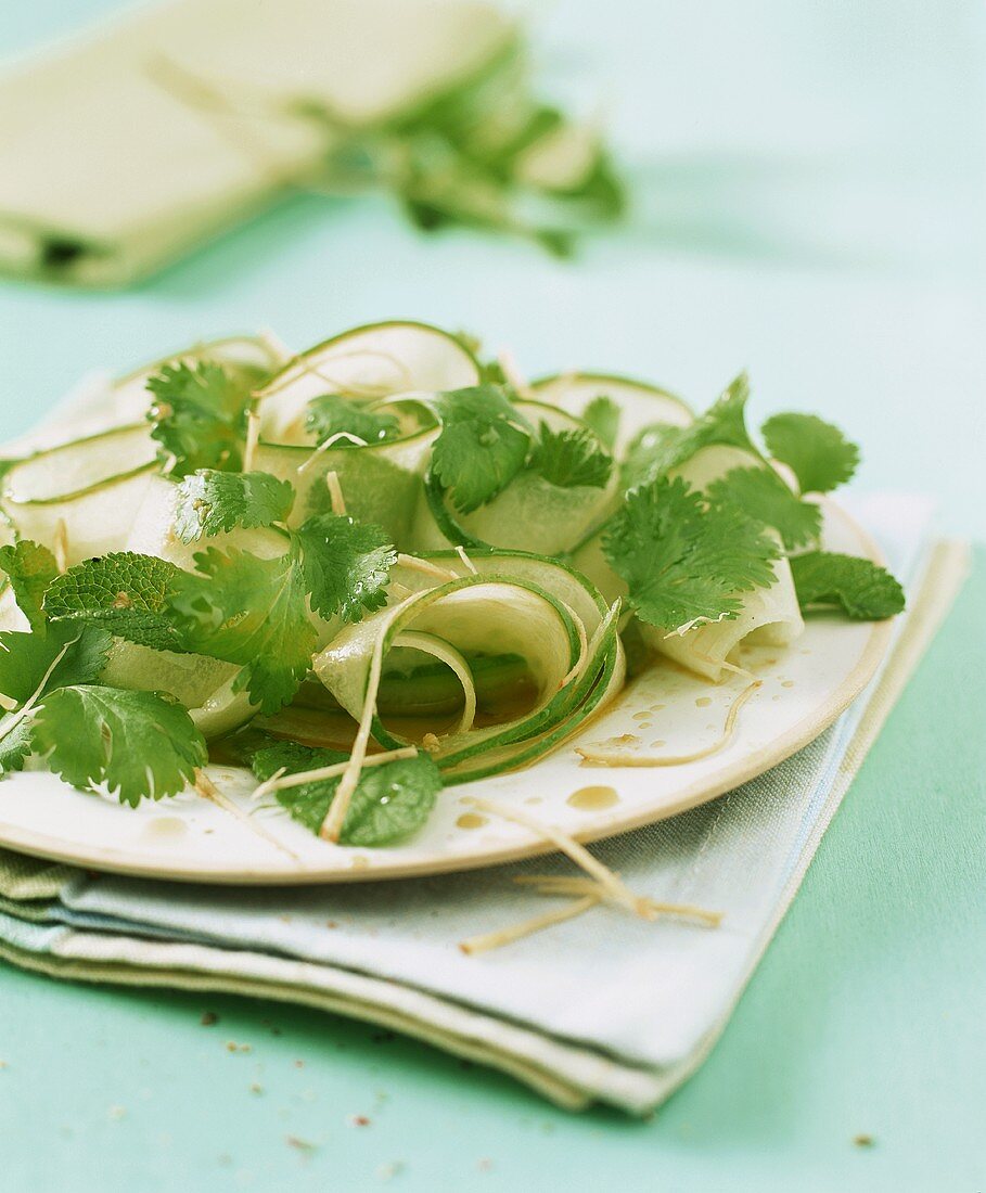 Cucumber salad with herbs