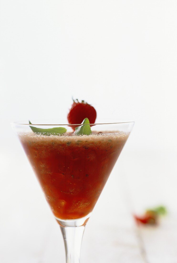 A strawberry and basil drink