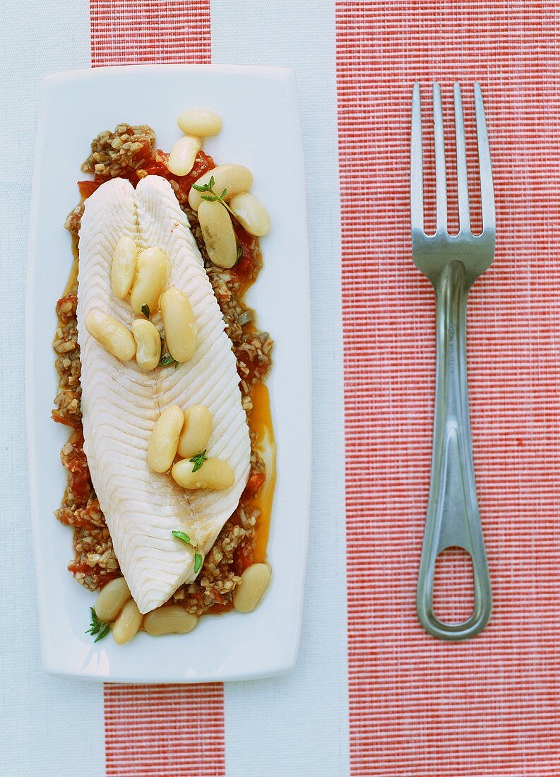 Trout with white beans