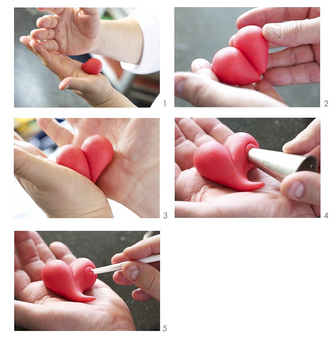Making a marzipan heart