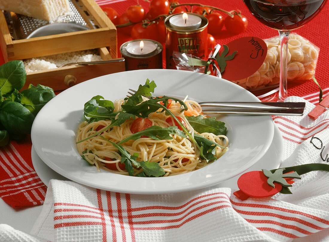 Spaghetti pomodoro e rucola (Spaghetti Tomaten & Rucola)