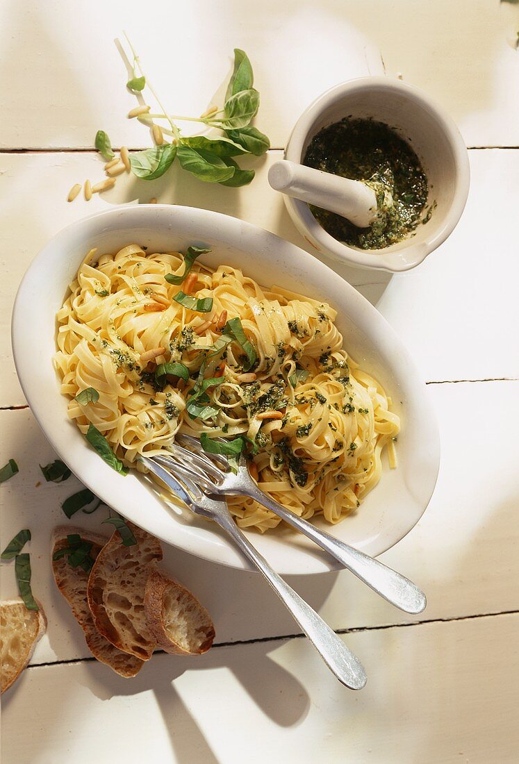 Tagliatelle with pesto