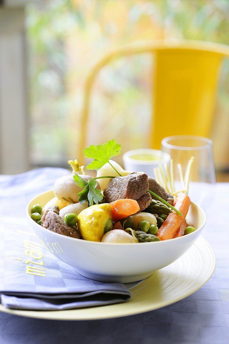 Lamb ragout with spring vegetables