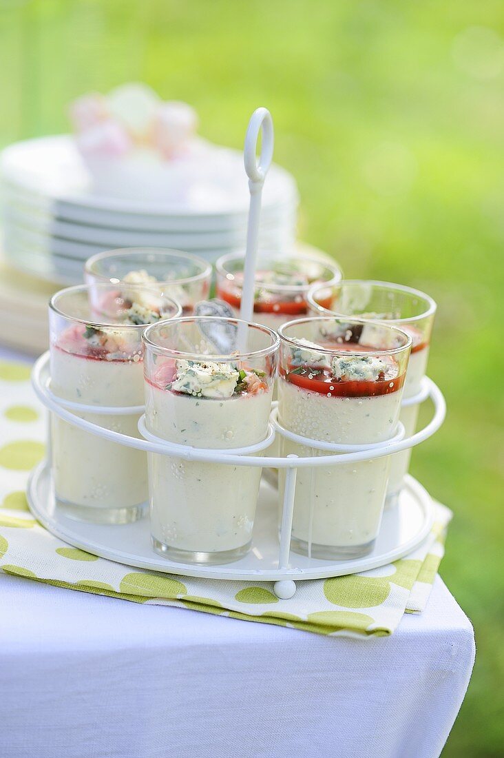 Blumenkohl-Panna-Cotta mit Gorgonzola