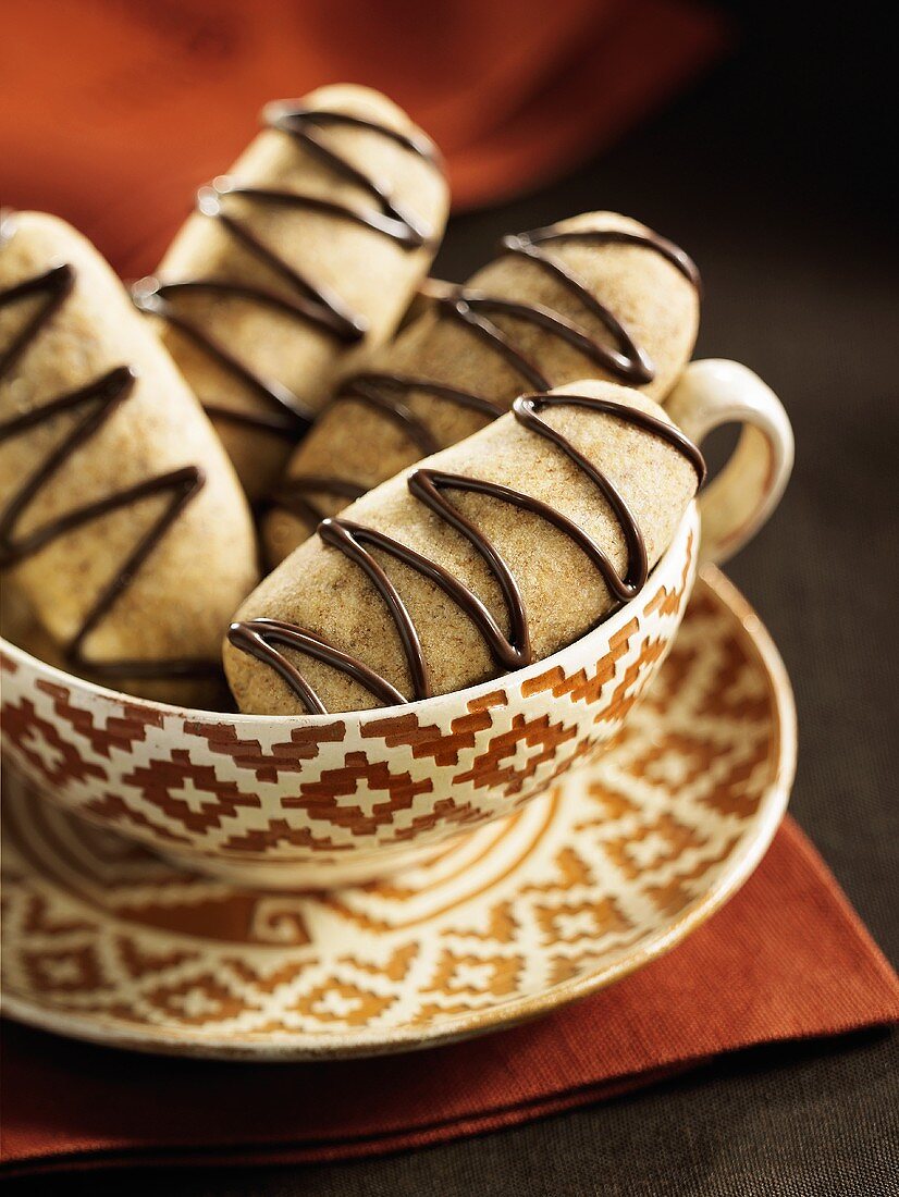 Mocca biscuits in a cup