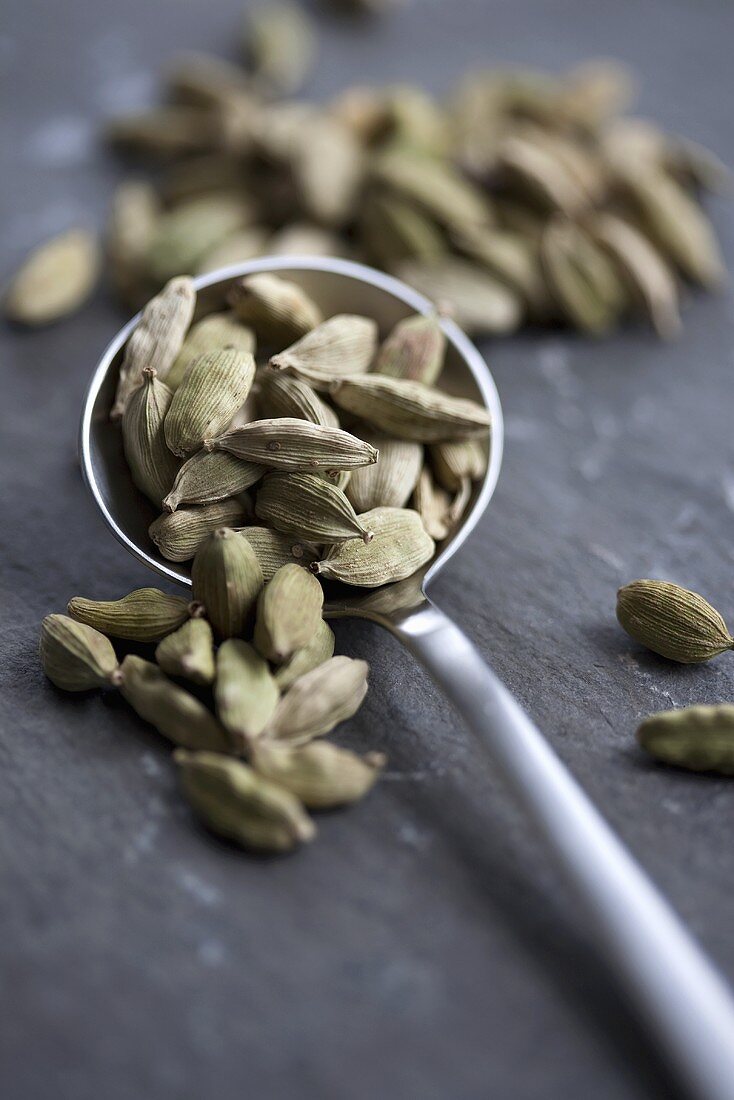 Cardamom on a spoon