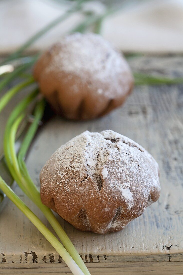 Muffin-shaped bread rolls