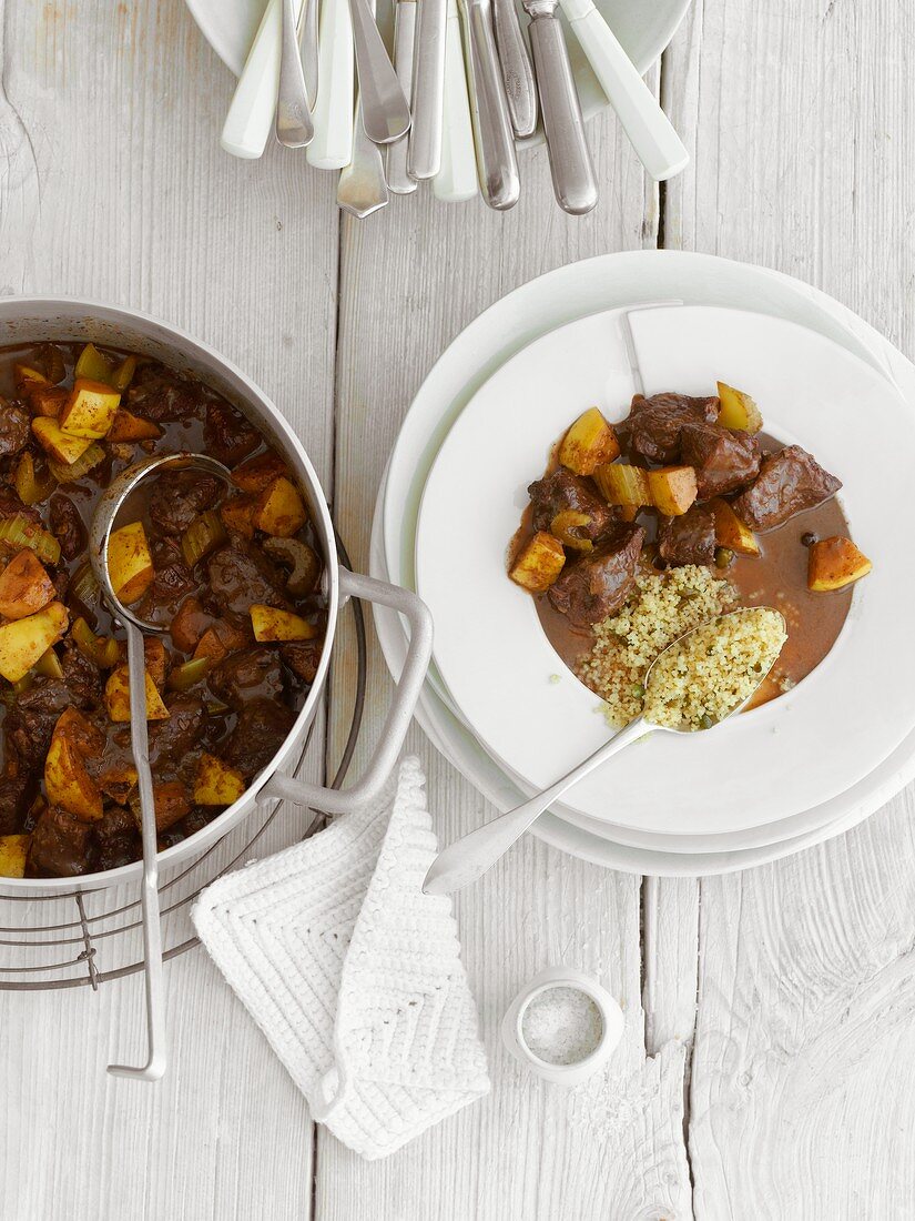 Lamb stew with quince and couscous