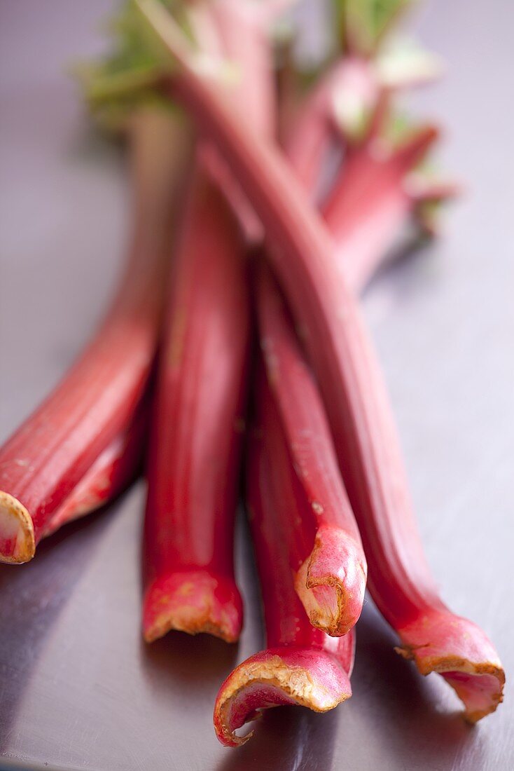Sticks of rhubarb